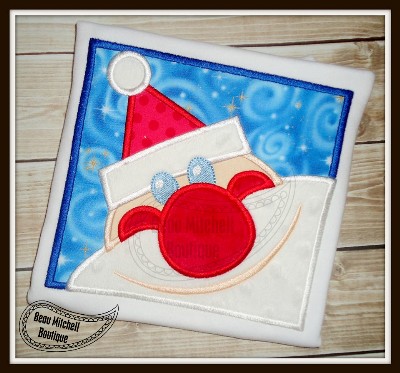 Santa Square applique embroidery design